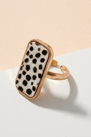 Animal-Print Gold-Plated Ring