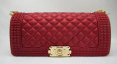 Red classic leather shoulder bag