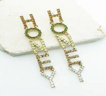 Long worded “HONEY” earrings